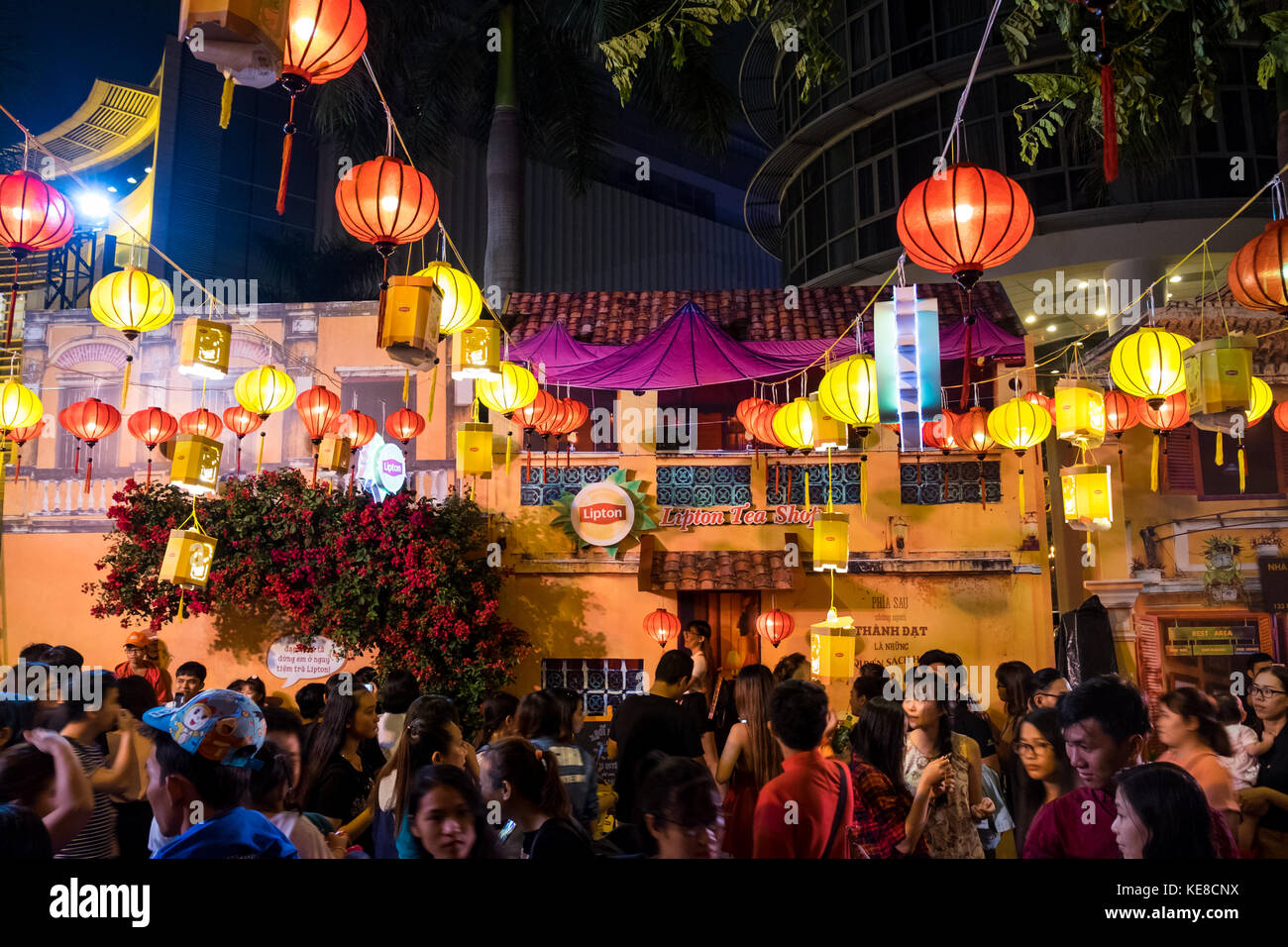 Ho Chi Minh City, Vietnam - 02 Oct 2017 - View of the Mid-Autumn festival in District 7, Ho Chi Minh City, Vietnam Stock Photo