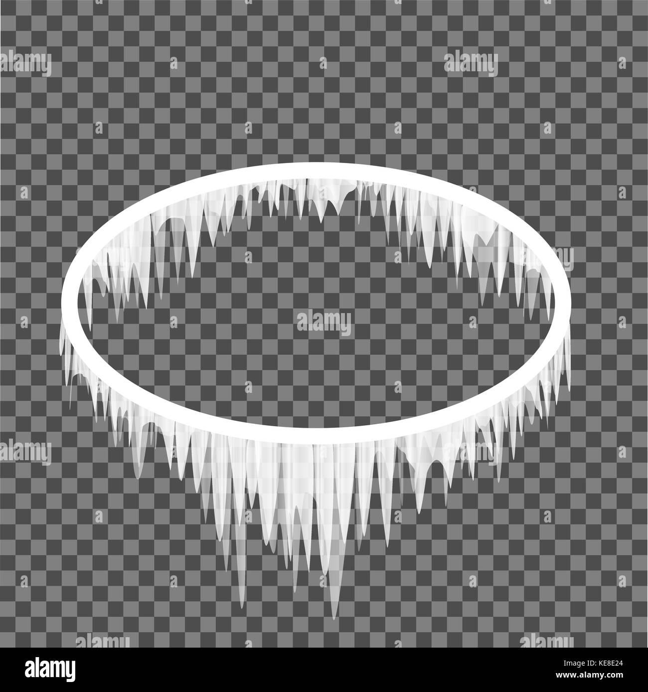 icicles hanging from an oval frame Stock Vector