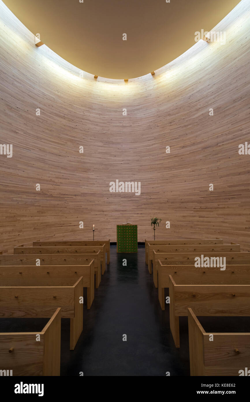 Helsinki, Finland. The Kamppi Chapel - a Lutheran chapel in Narinkka Square. It is also known as the Chapel of Silence since it is intended to be a pl Stock Photo