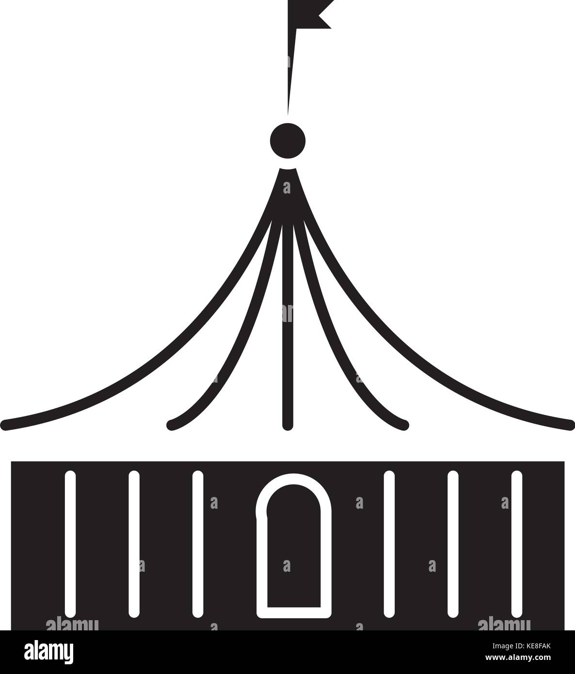 circus icon, vector illustration, black sign on isolated background ...