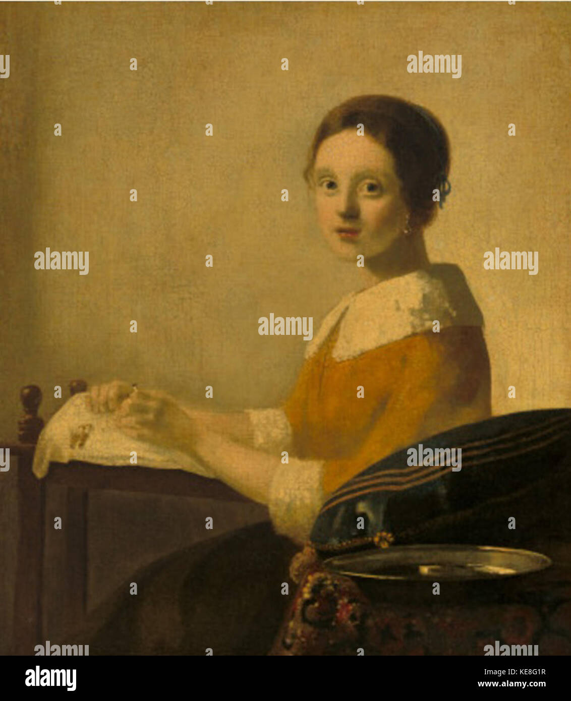 The Lacemaker (Fake Vermeer Stock Photo Alamy