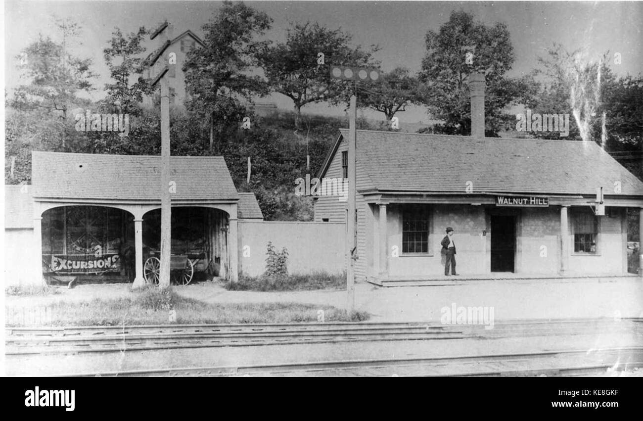 Walnut Hill station, circa 1880 Stock Photo Alamy