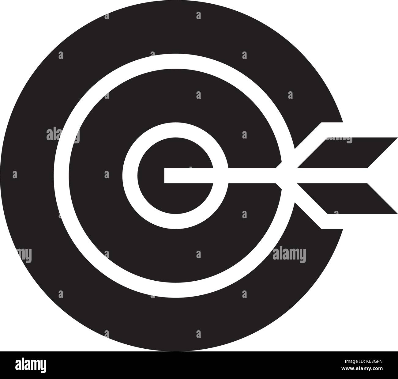 Dart Board Goal Icon Vector Illustration Black Sign On Isolated Stock Vector Image Art Alamy