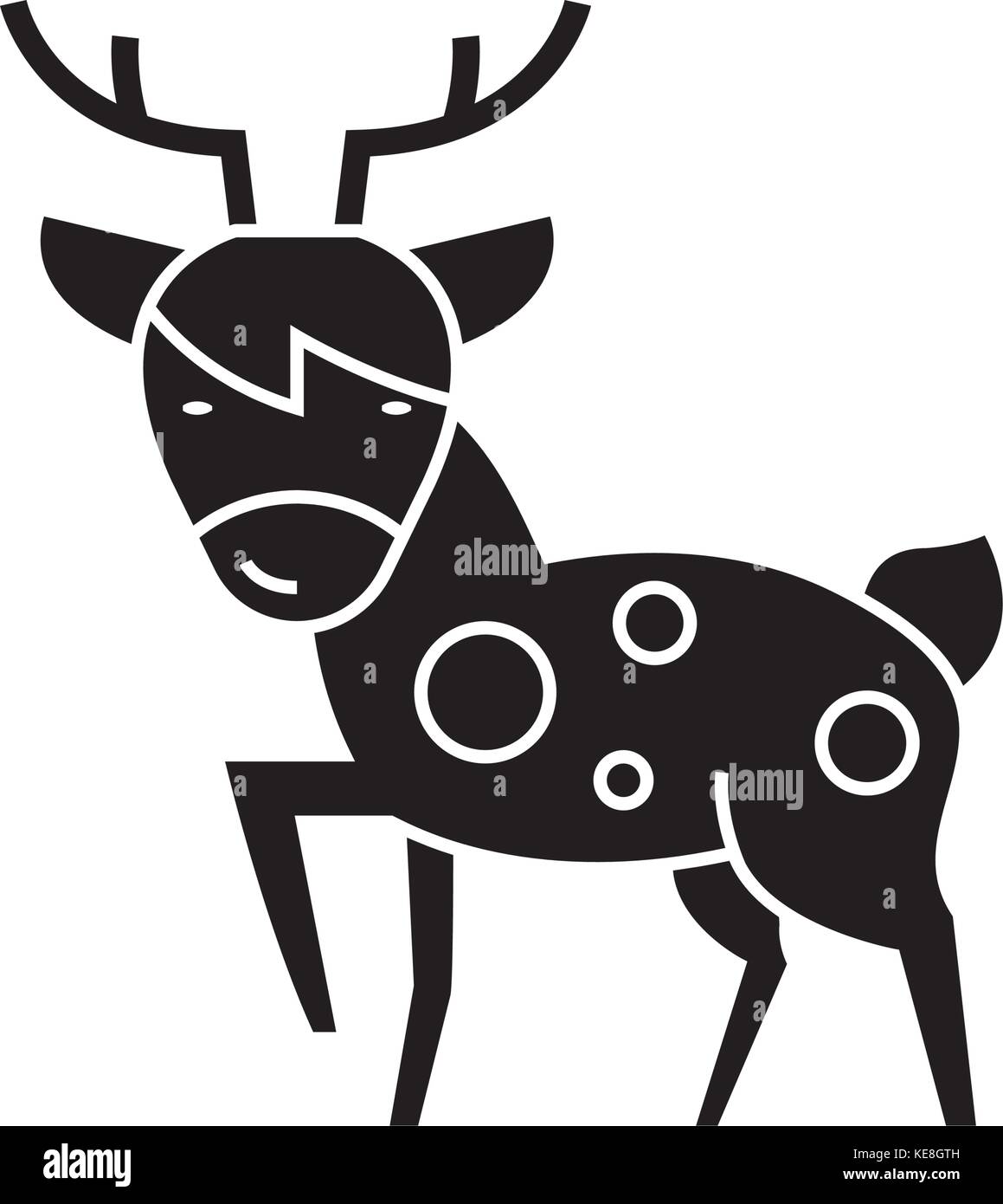 deer icon, vector illustration, black sign on isolated background Stock ...