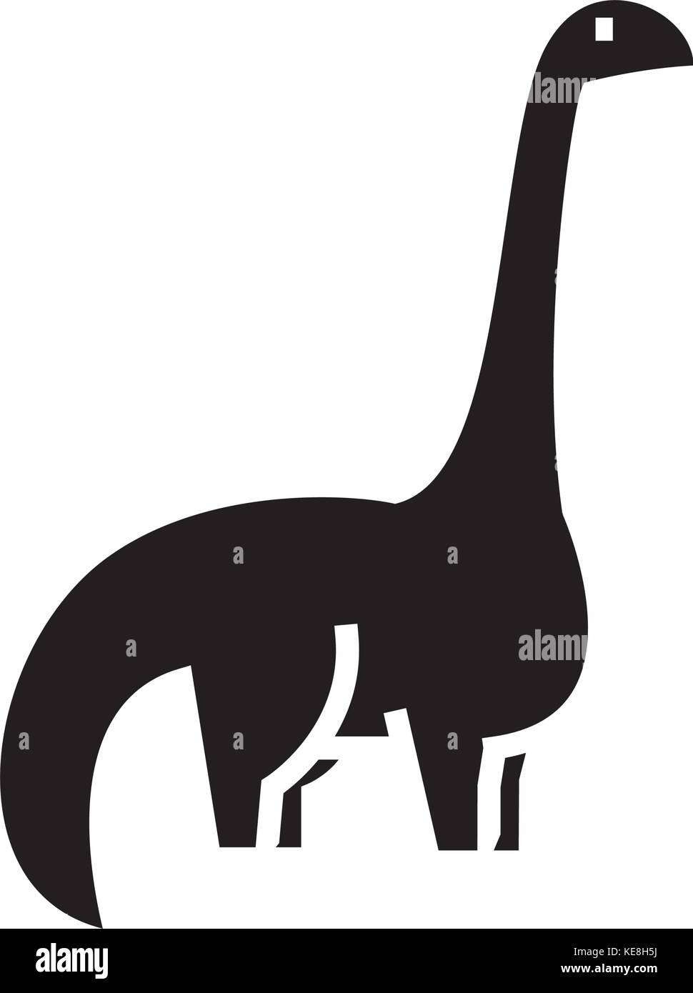 dinosaur - diplodocus icon, vector illustration, black sign on isolated background Stock Vector