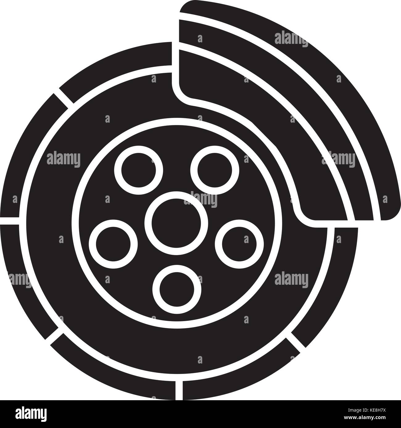 disc brake car service icon, vector illustration, black sign on