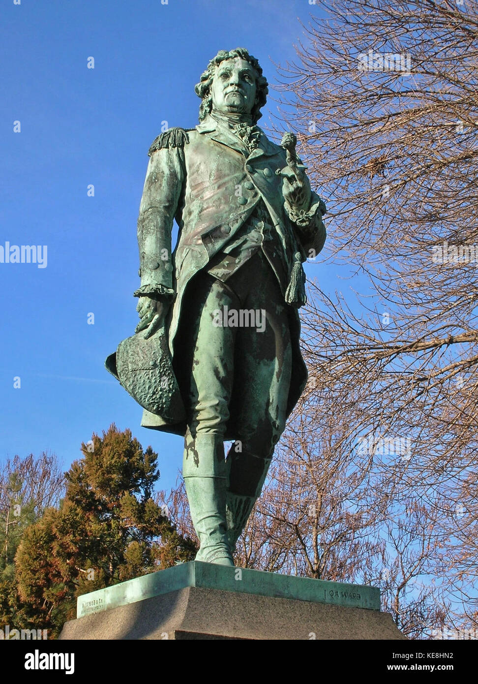Statue of Israel Putnam by John Quincy Adams Ward in Bushnell Park, Hartford, CT   January 2016 Stock Photo