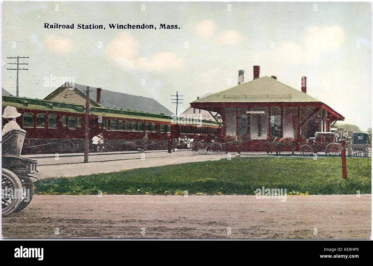 Winchendon station postcard Stock Photo Alamy