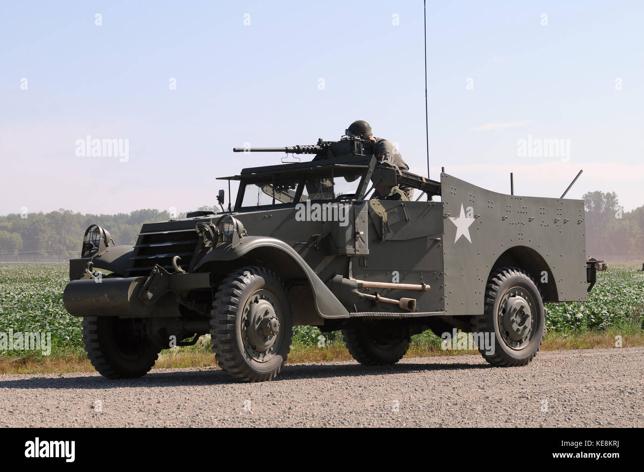 World War II era armored car with gun Stock Photo