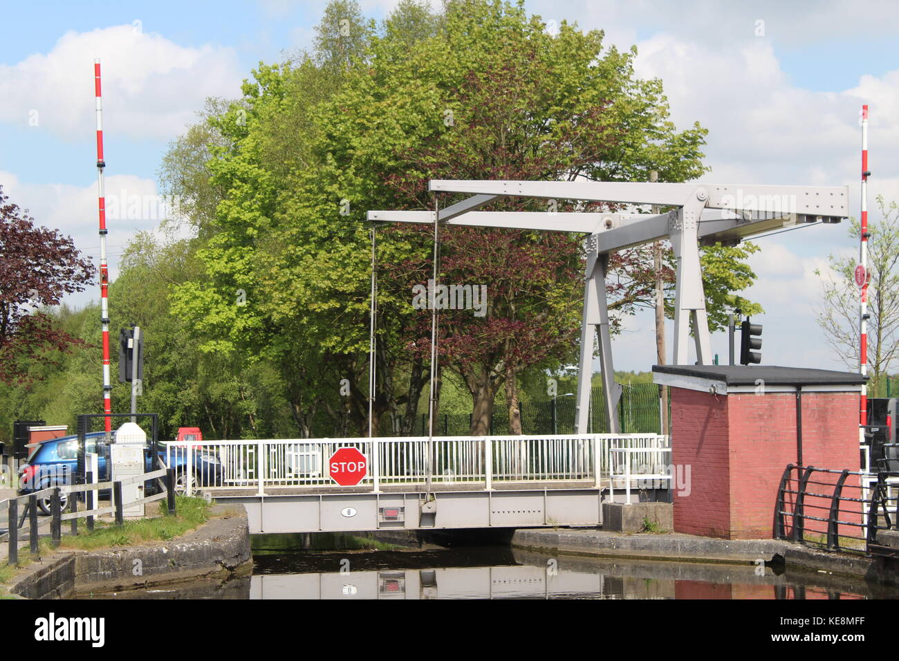 Lift Bridge lowered at canal locks at Dover Lock, Leeds & Liverpool