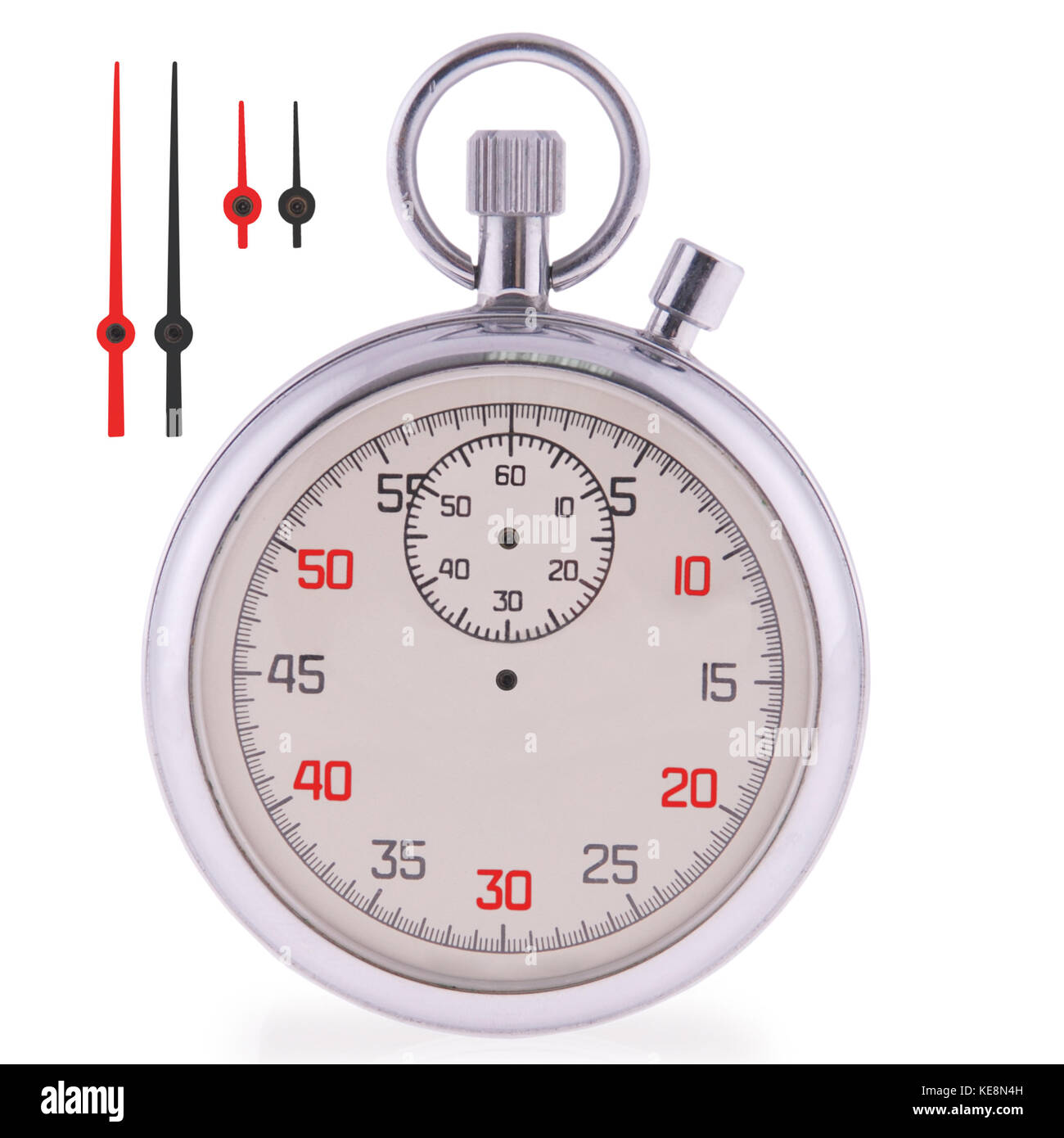 Stopwatch on white. Clipping path included Stock Photo - Alamy