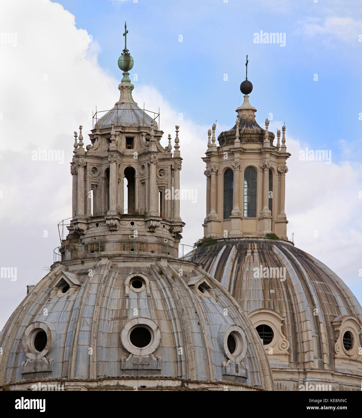 Closeup of church domes architecture in Rome Stock Photo - Alamy