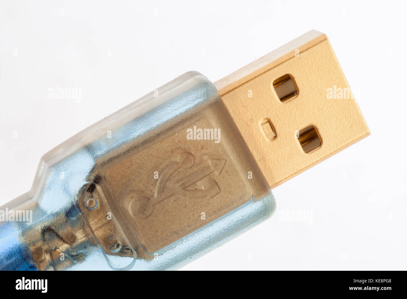macro of usb cable in white background Stock Photo - Alamy