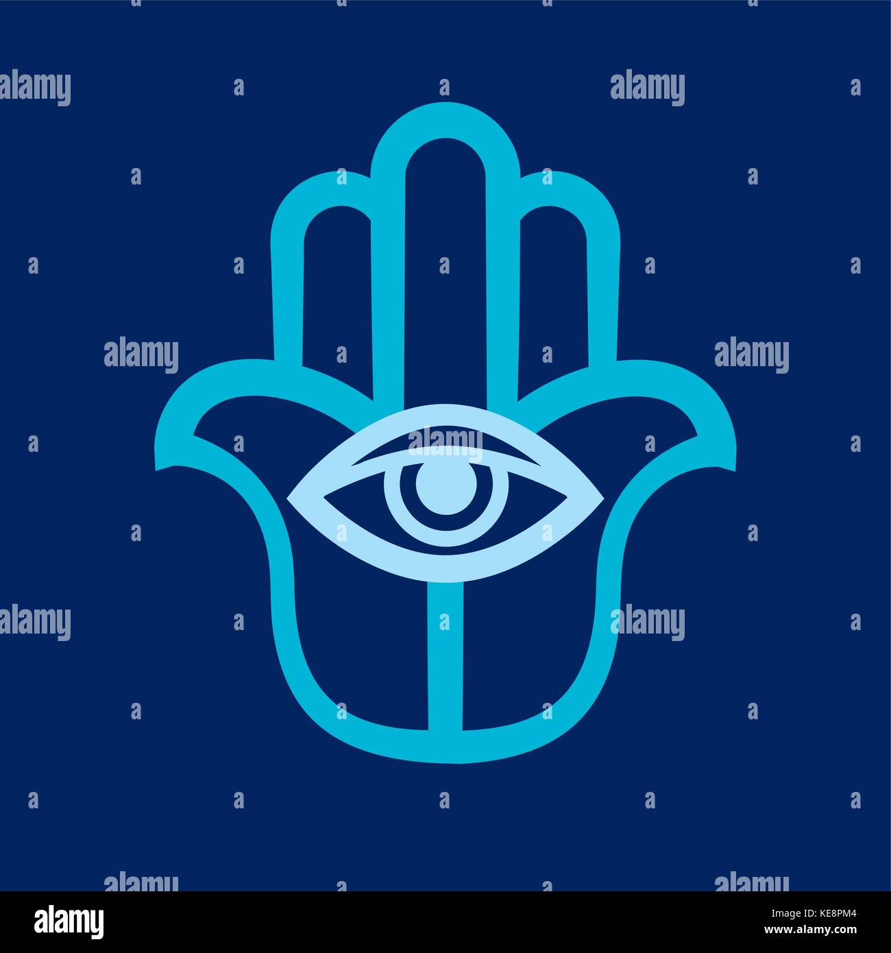 The Hand of Fatima (Hamsa), or Hand of God. Ancient sacred protection amulet of The Middle East. Religious symbol in the Arabic, Jewish cultures. Stock Vector