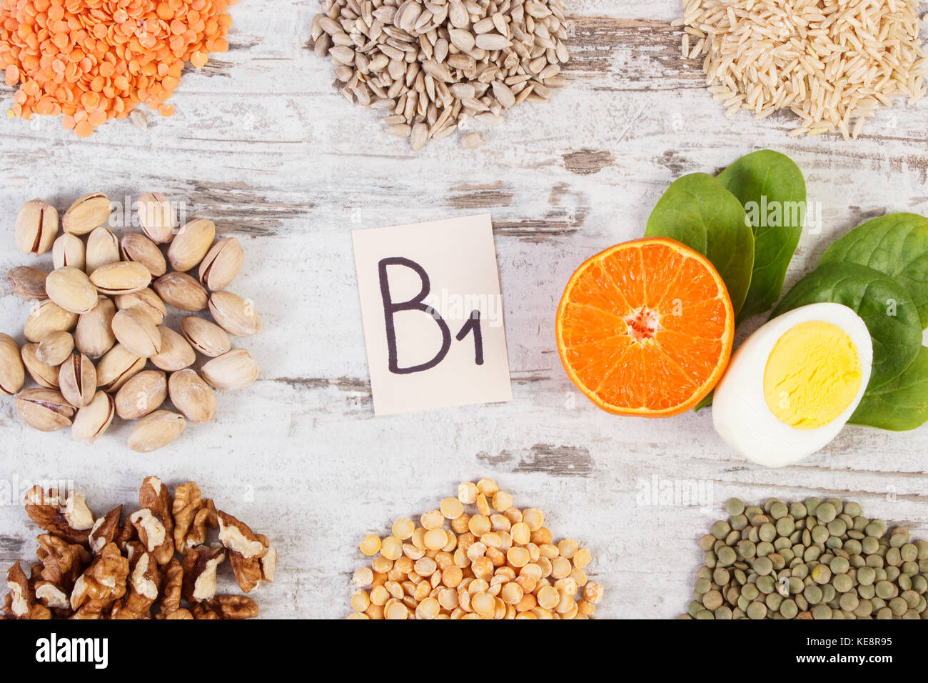 Ingredients containing vitamin B1 and dietary fiber, natural sources of minerals, healthy