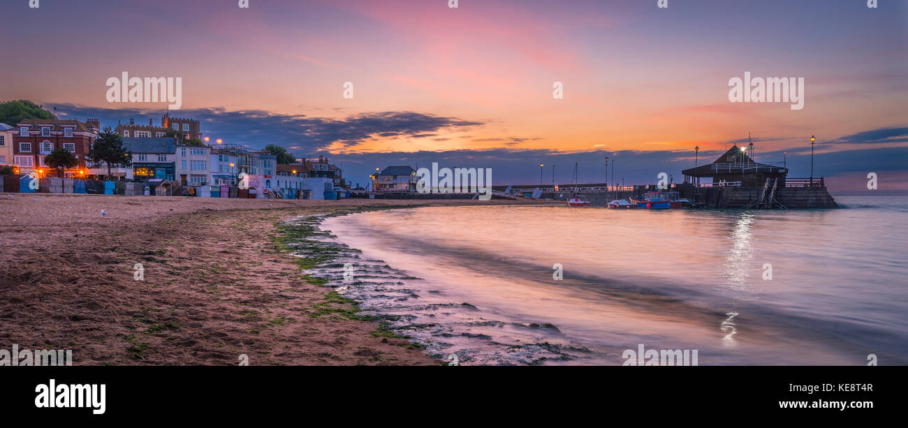 Broadstairs Pier at sunrise Thanet Britain Stock Photo