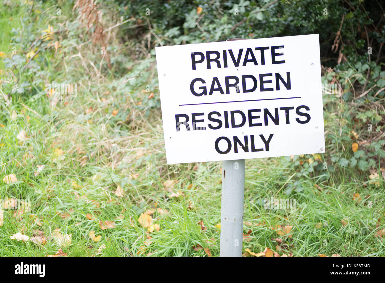 Private Garden Property Residents Only Sign Stock Photo