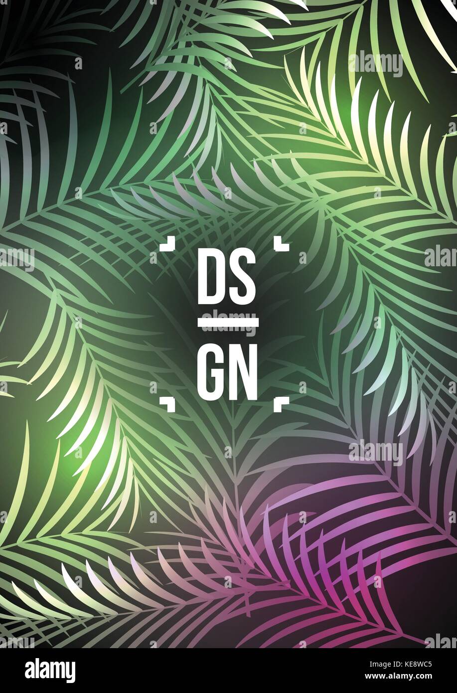Exotic Palm Leaves Summer Tropical Design Flyer - Vector Illustration ...
