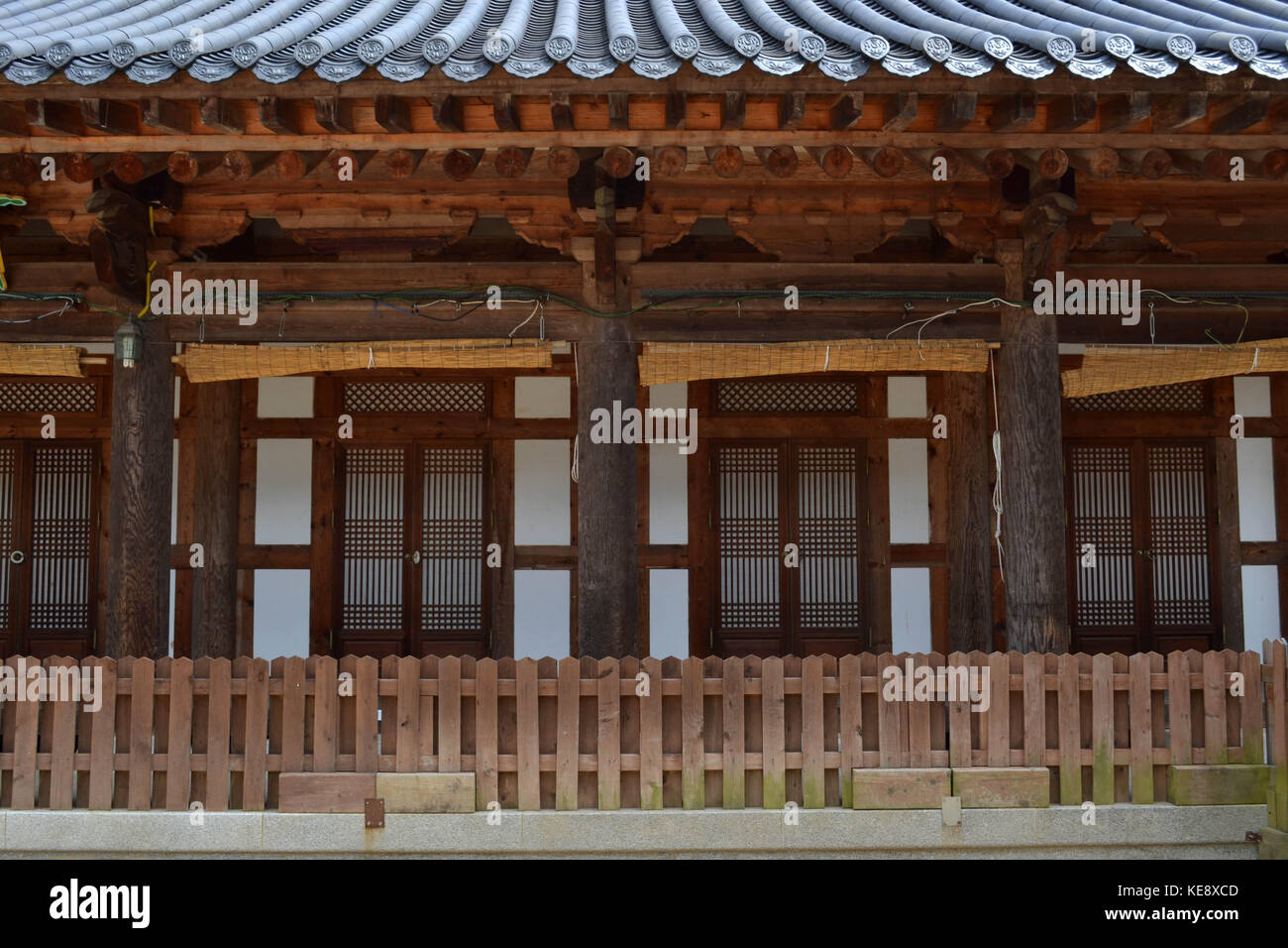 A simple wooden-temple around Palgongsan Mountain, Korea. Pic was taken ...