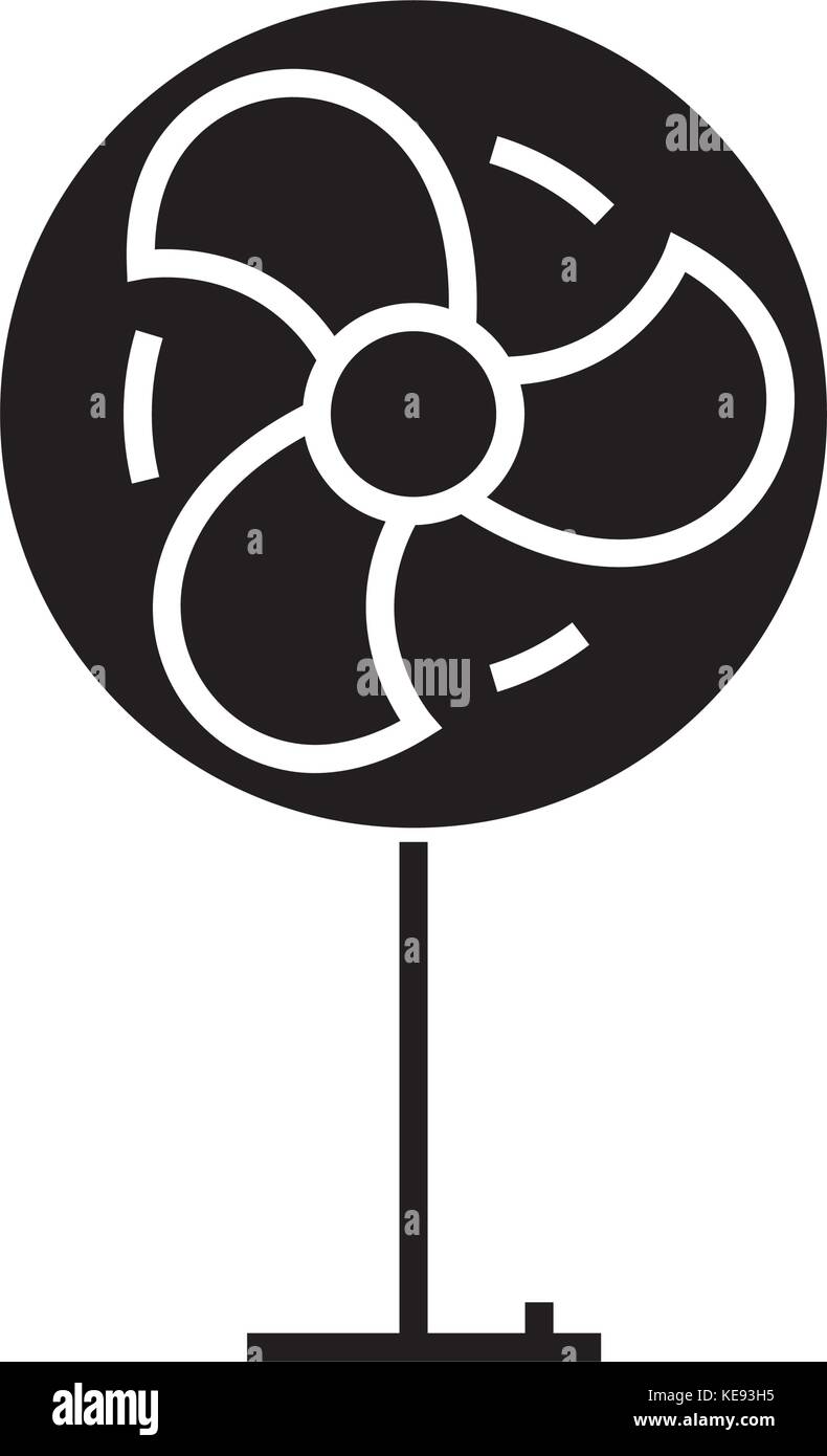 fan icon, vector illustration, black sign on isolated background Stock ...