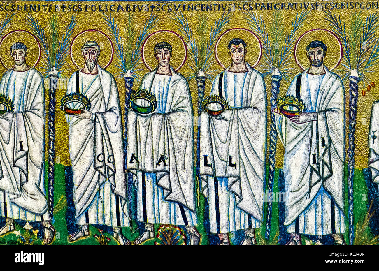 Italy Emilia Romagna Ravenna Sant Apollinare Nuovo -the holy martyrs - after 526 Stock Photo