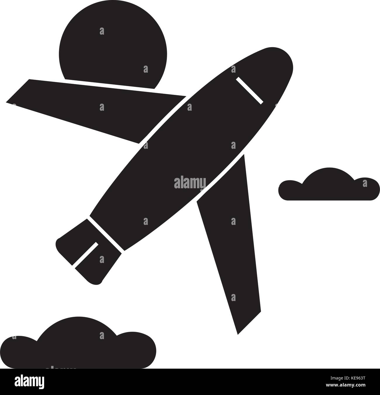 airplane icon, vector illustration, sign on isolated background Stock ...