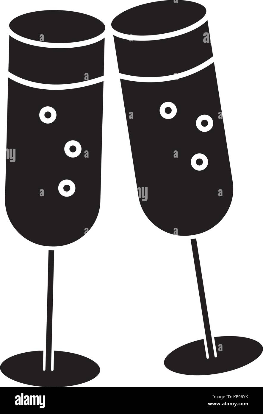 cheers, wine glasses icon, vector illustration, sign on isolated ...