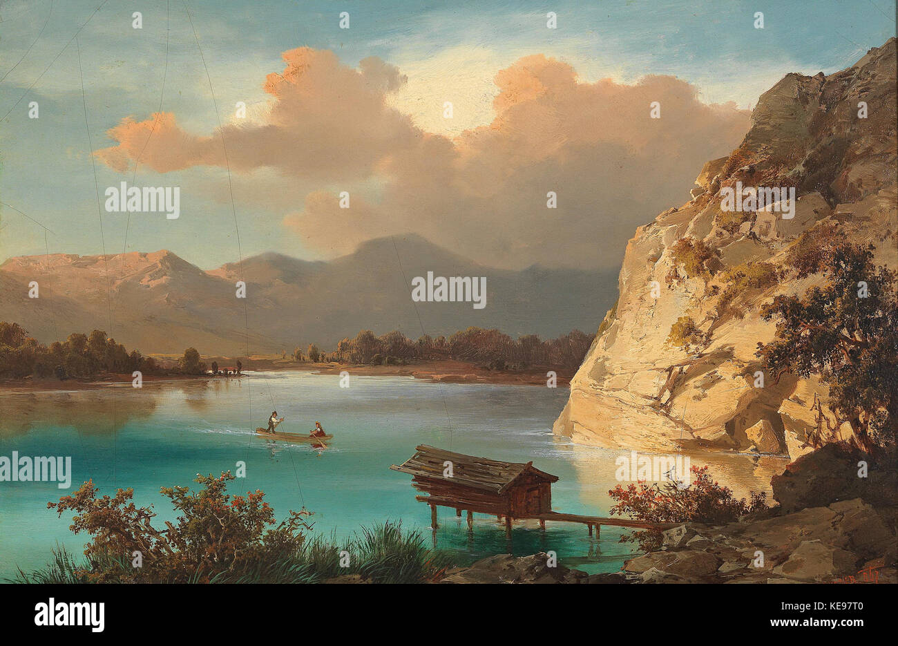 Josef Brunner Seelandschaft 1867 Stock Photo Alamy