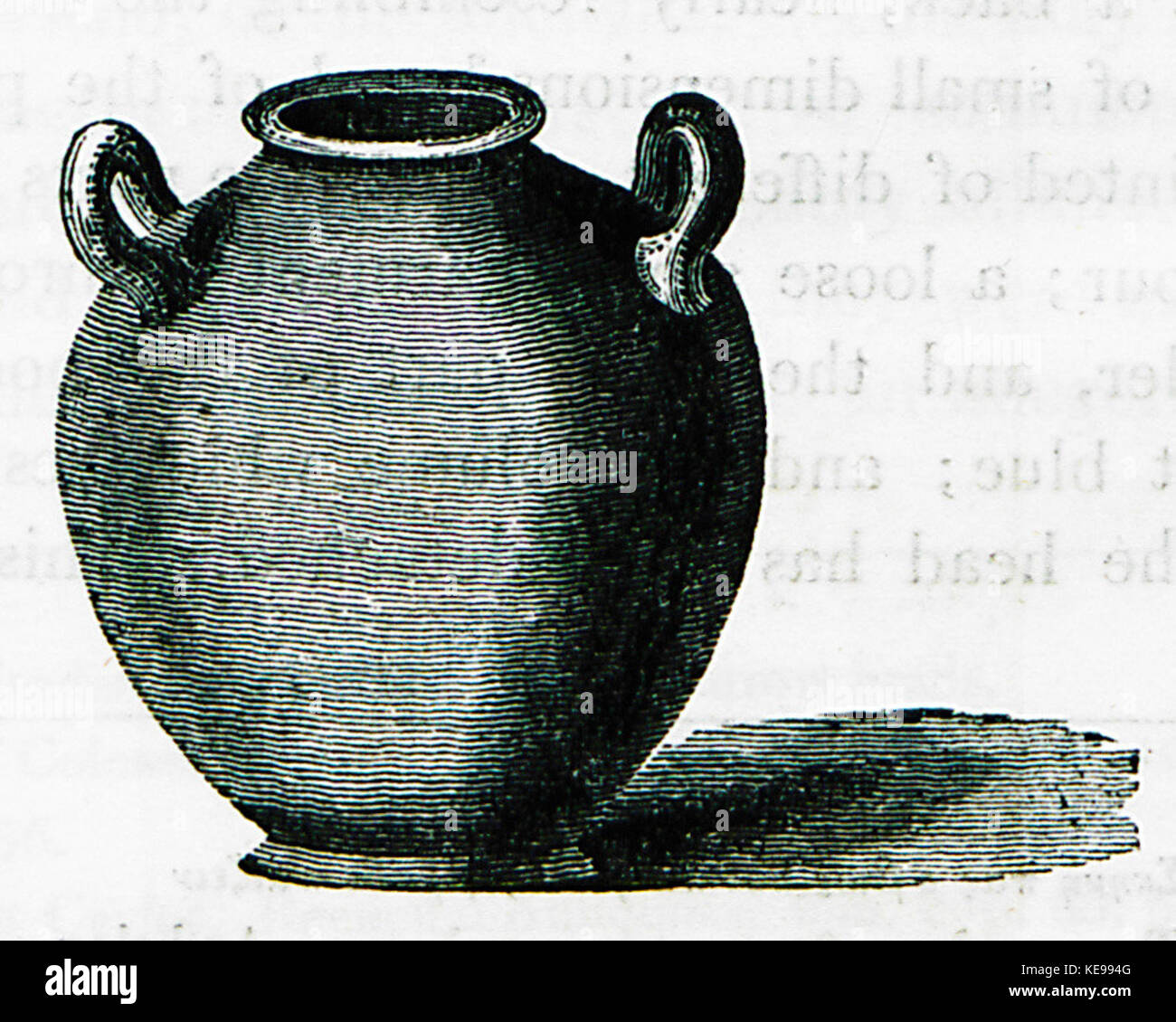 Cinerary vase of bronze with an elegantly ornamented rim round its mouth   Dodwell Edward   1819 Stock Photo