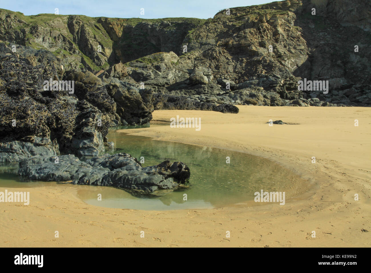 English coastal scene, Bedruthan Steps, Cornwall Stock Photo Alamy