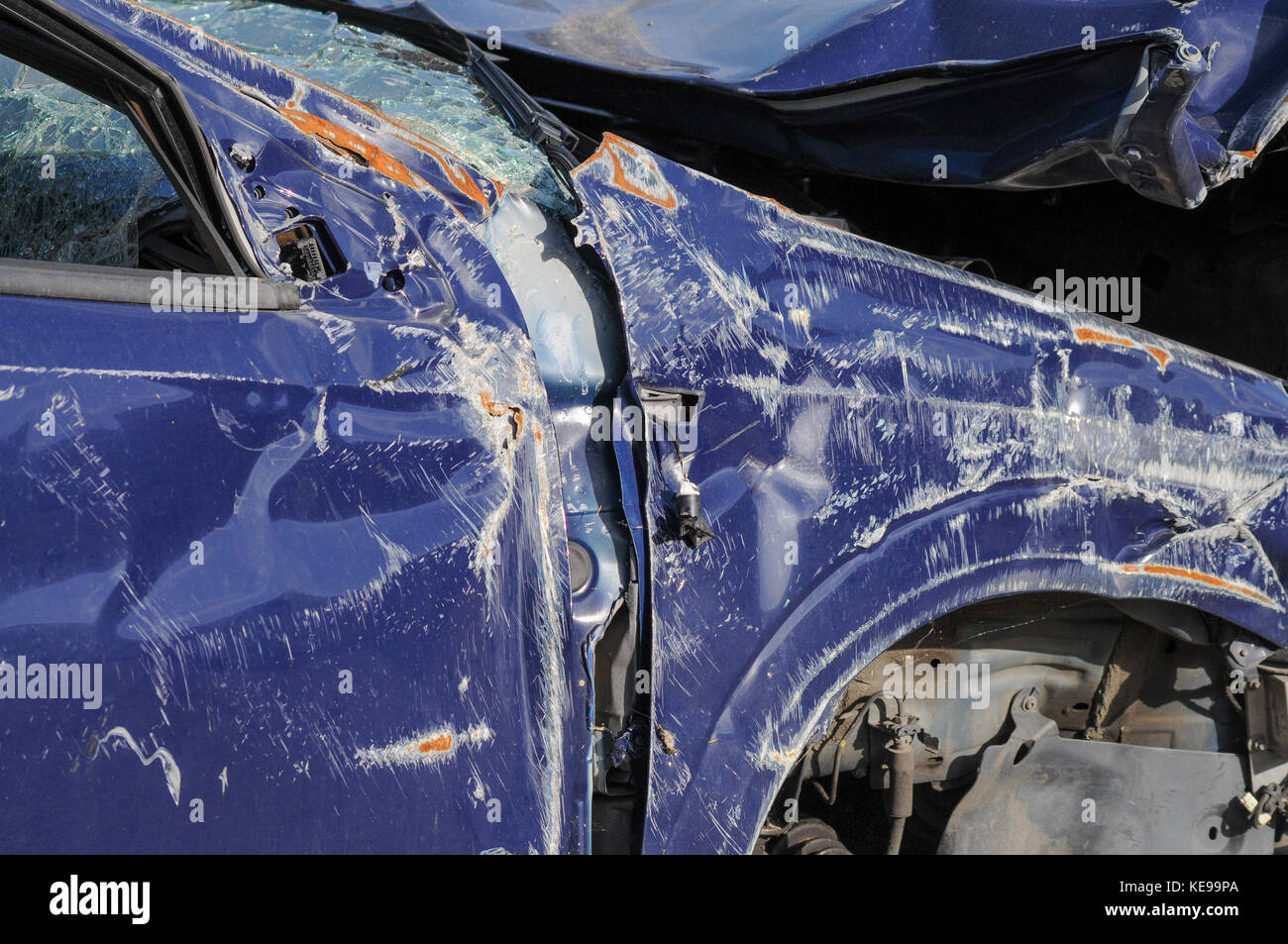 Closeup view of damaged cars, Lyon, France Stock Photo Alamy