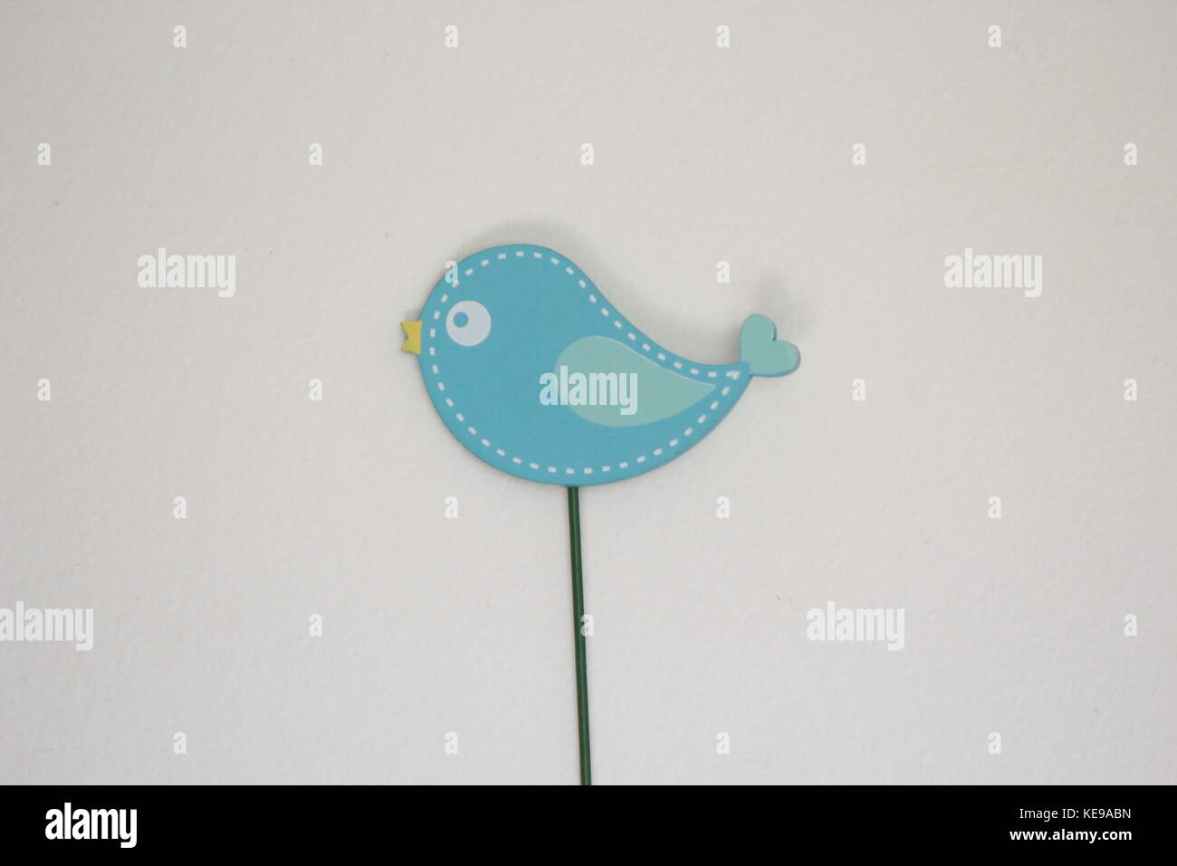 Cute baby blue bird decoration. Stock Photo