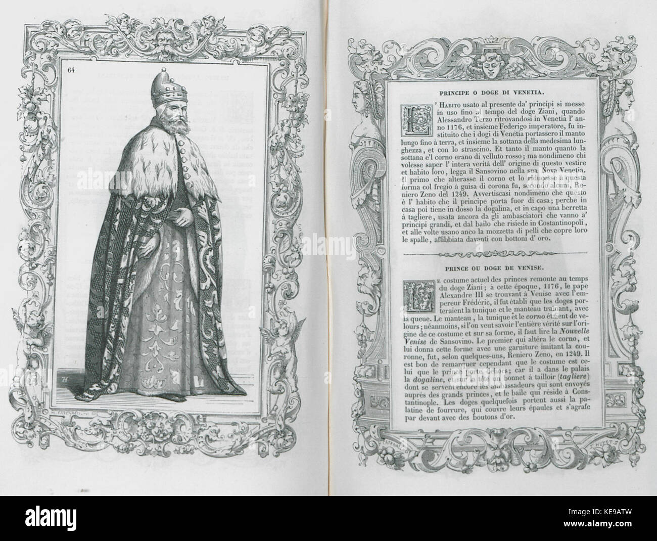 A portrait of the Venetian Doge, painted by Cesare Vecellio in 1860 ...