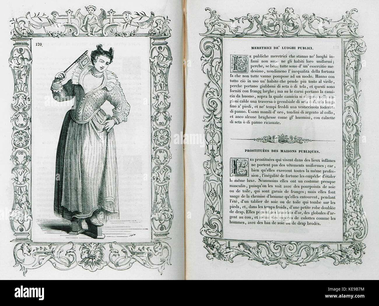 Meretrici de' luoghi publici   Vecellio Cesare   1860 Stock Photo