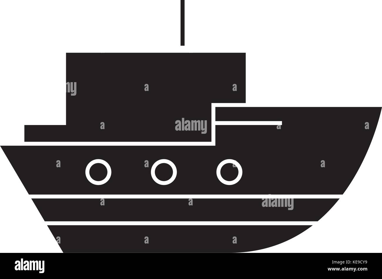 ship in sea   icon, vector illustration, sign on isolated background Stock Vector
