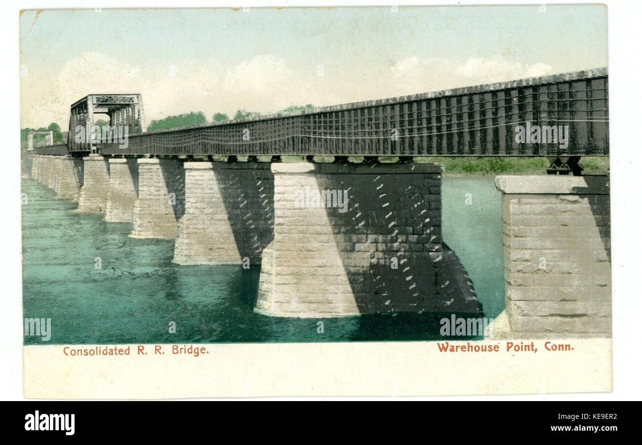 Warehouse Point railroad bridge postcard Stock Photo Alamy