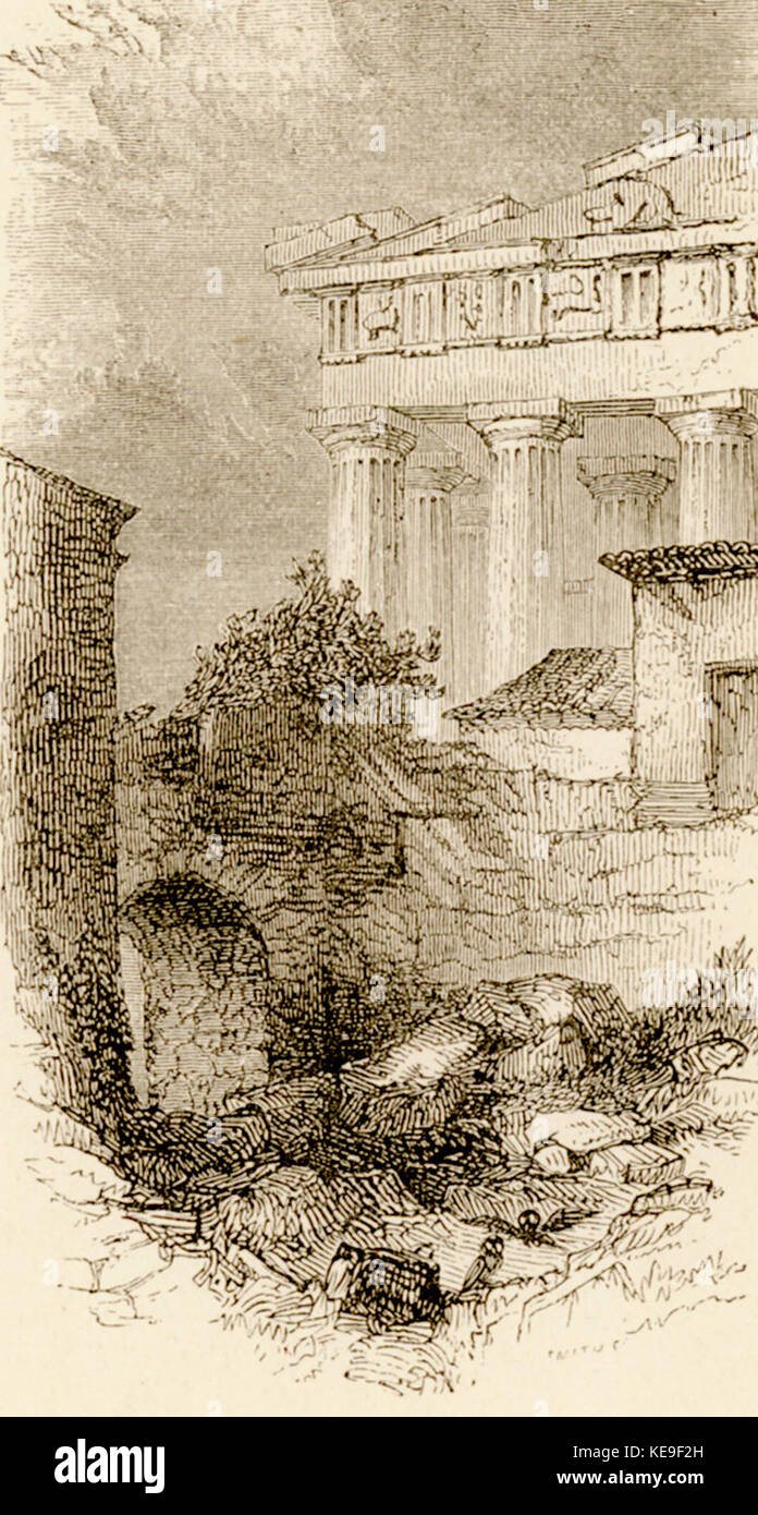 The Parthenon from the East End   from a Sketch by CR Cockerell, RA   Wordsworth Christopher   1882 Stock Photo