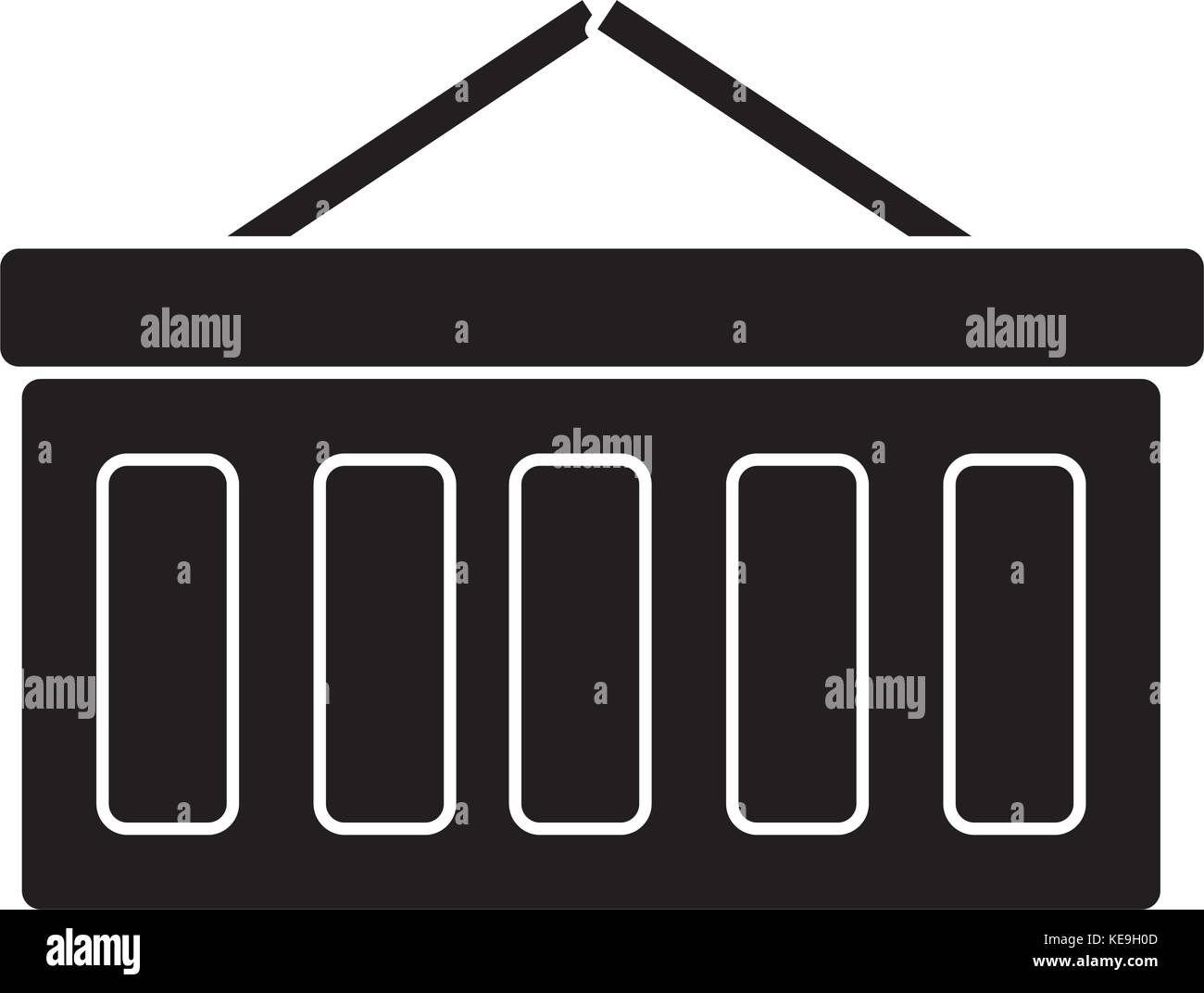 shopping cart icon, vector illustration, sign on isolated background