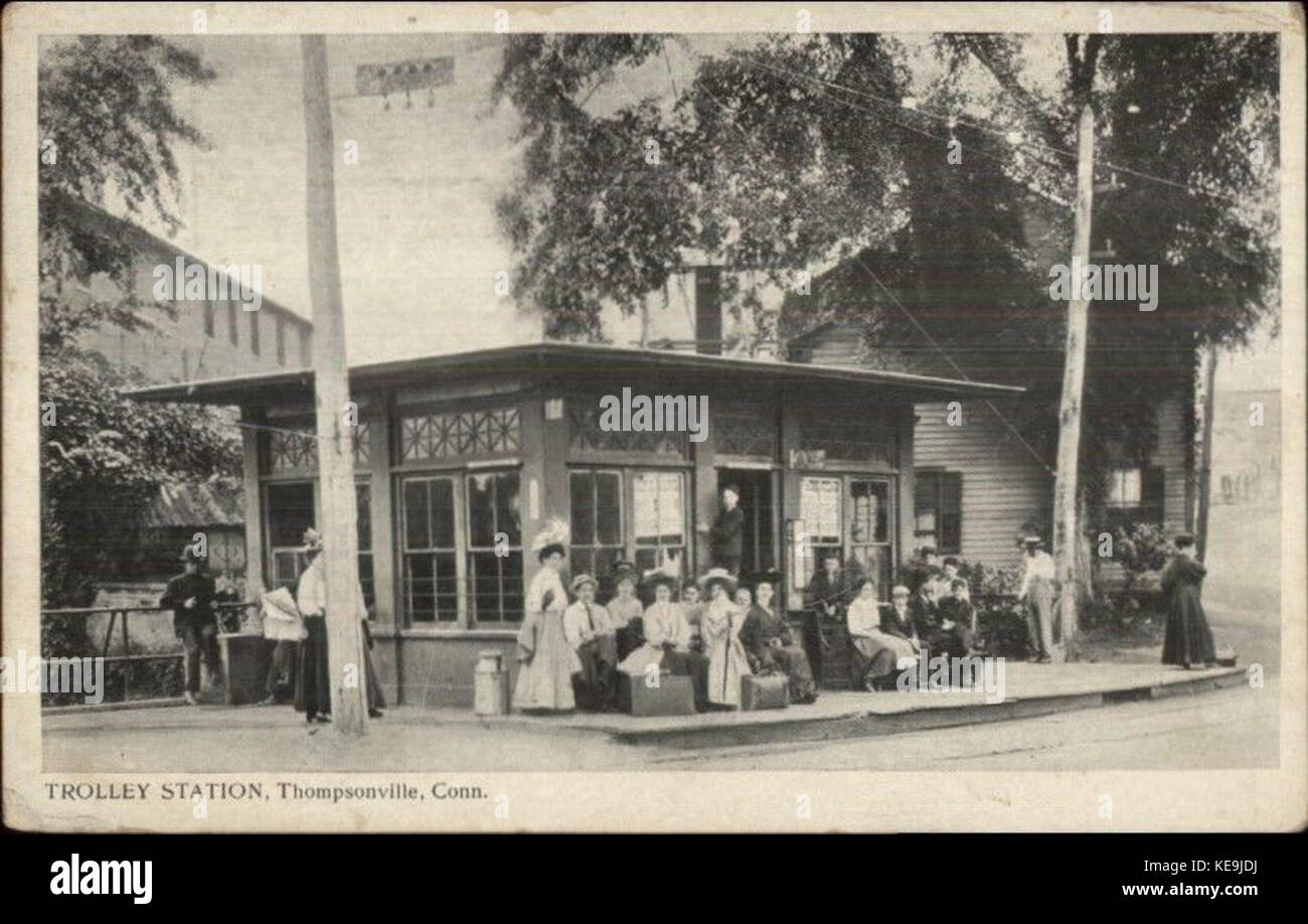Thompsonville trolley station divided back postcard Stock Photo Alamy