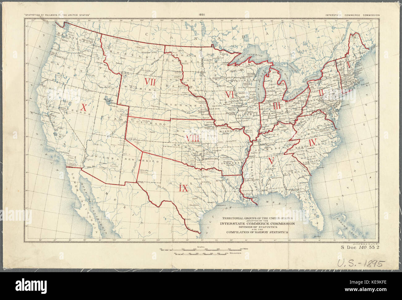 Territorial groups of the United States adopted by the Interstate Commerce Commission Division of Statistics for the compilation of railway statistics (NYPL b20644034 5831479) Stock Photo