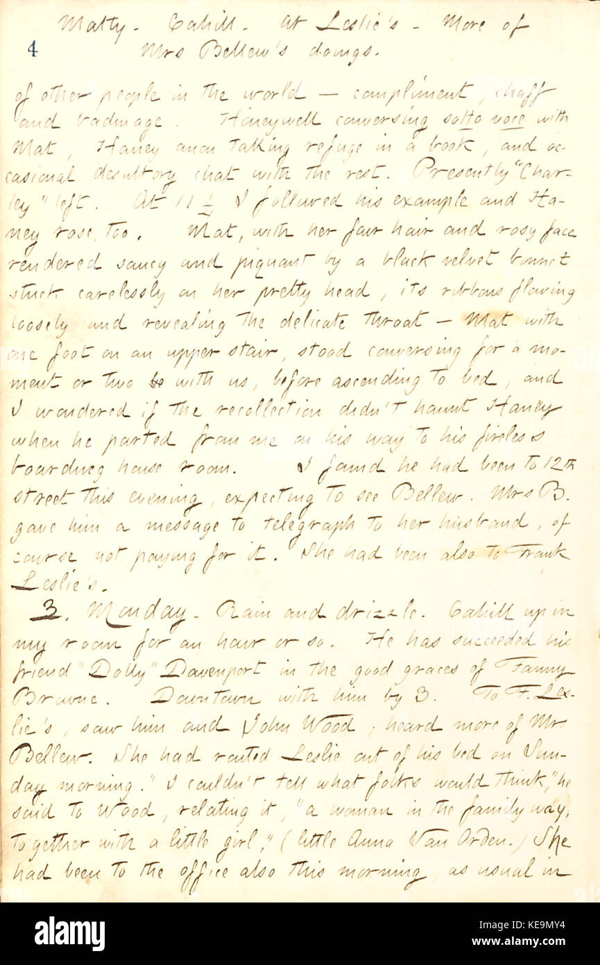 Thomas Butler Gunn Diaries  Volume 19, page 11, March 2, 1862 Stock Photo