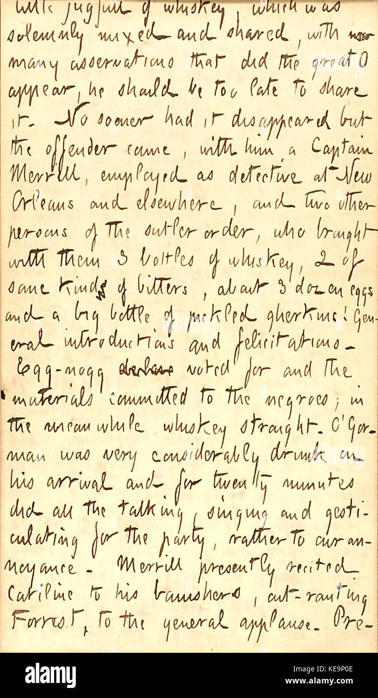 Thomas Butler Gunn Diaries  Volume 22, page 27, January 13, 1863 Stock Photo