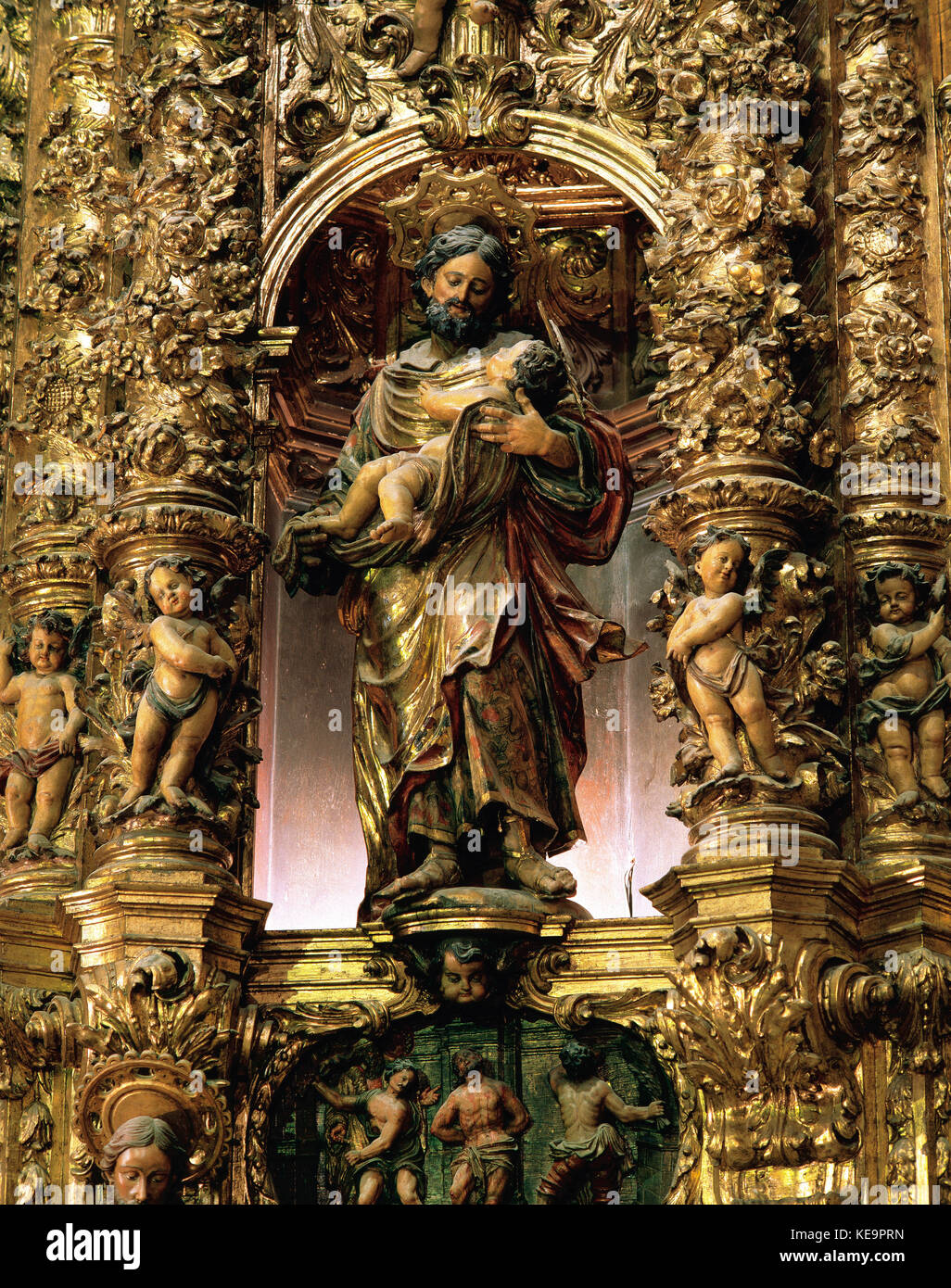 Saint Joseph with the Child Jesus Stock Photo