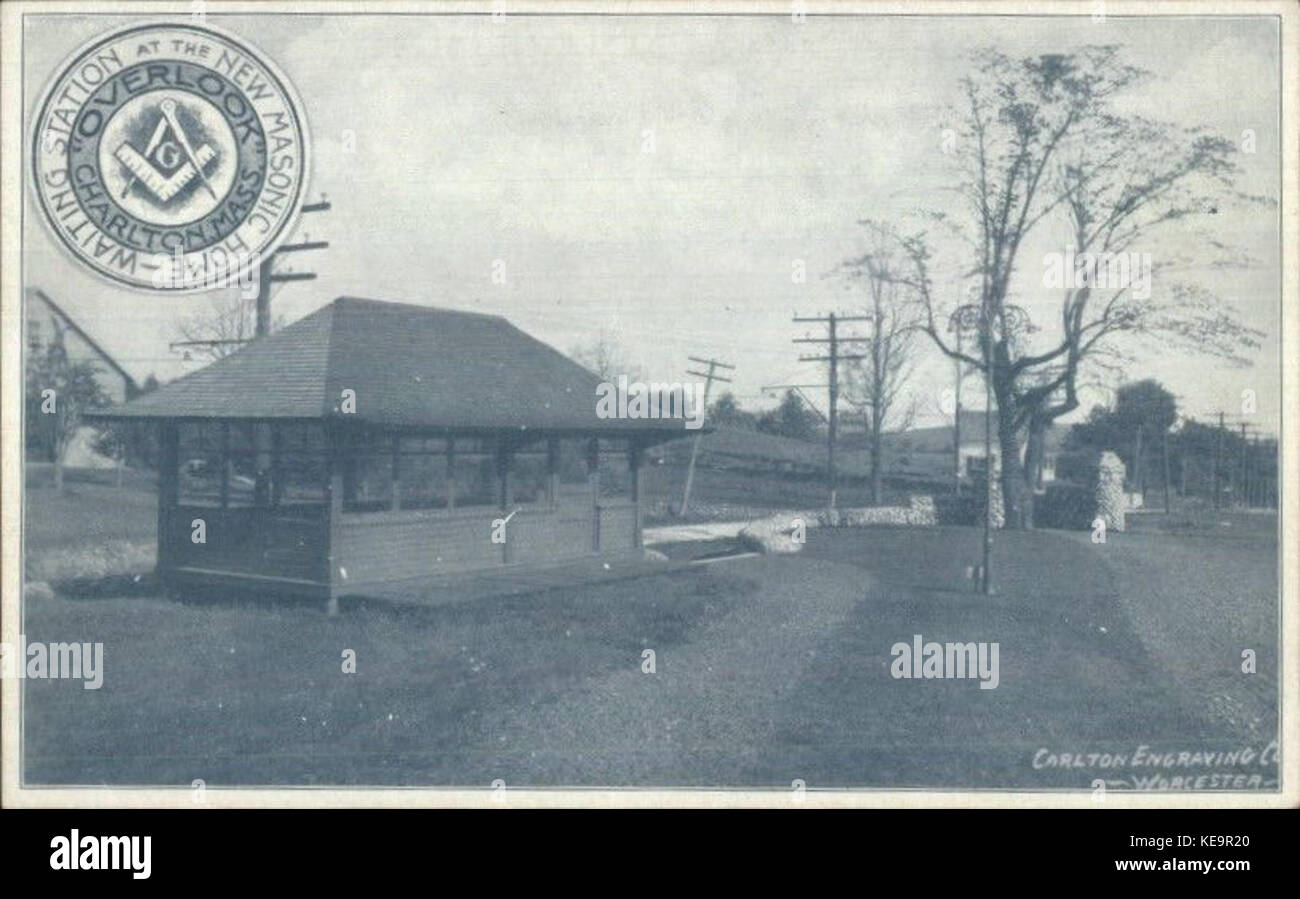 Trolley waiting station at the new Masonic Home, Charlton