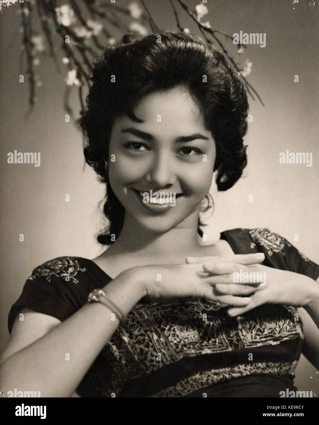 Mieke Wijaya, c. 1960, from Tati Photo Studio   Before restoration Stock Photo