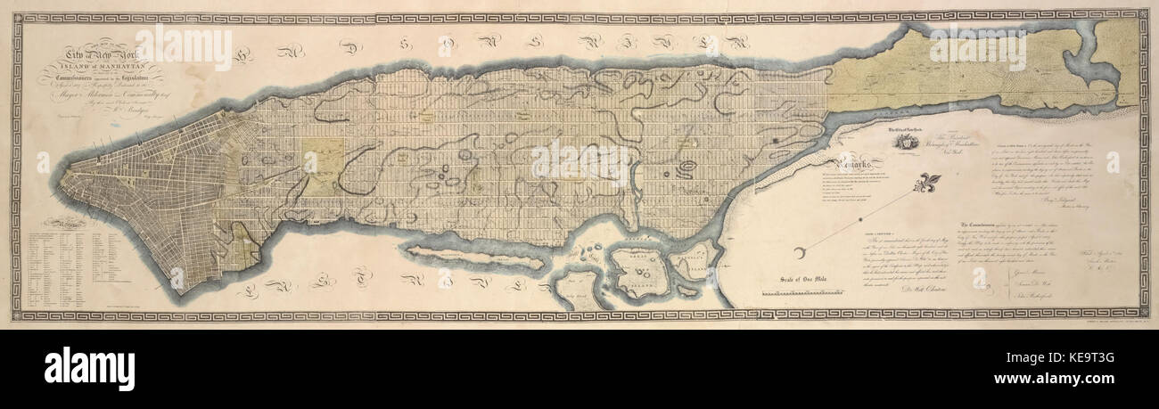 Carte Vintage De New York Et Manhattan - Reproduction De 1807 - Impression Giclée
