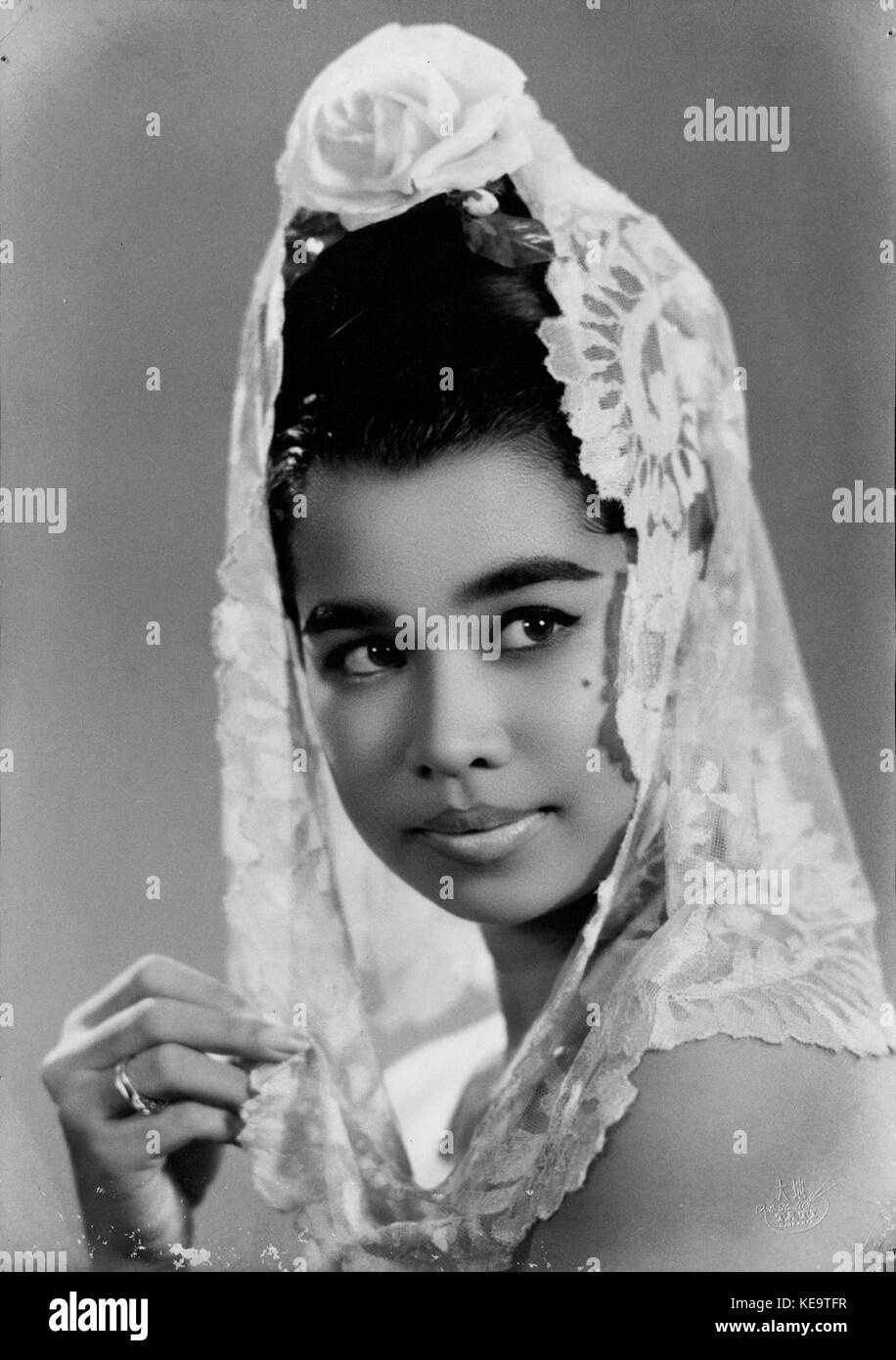 Baby Huwae, c 1963, Tati Photo Studio 2   Before restoration Stock Photo