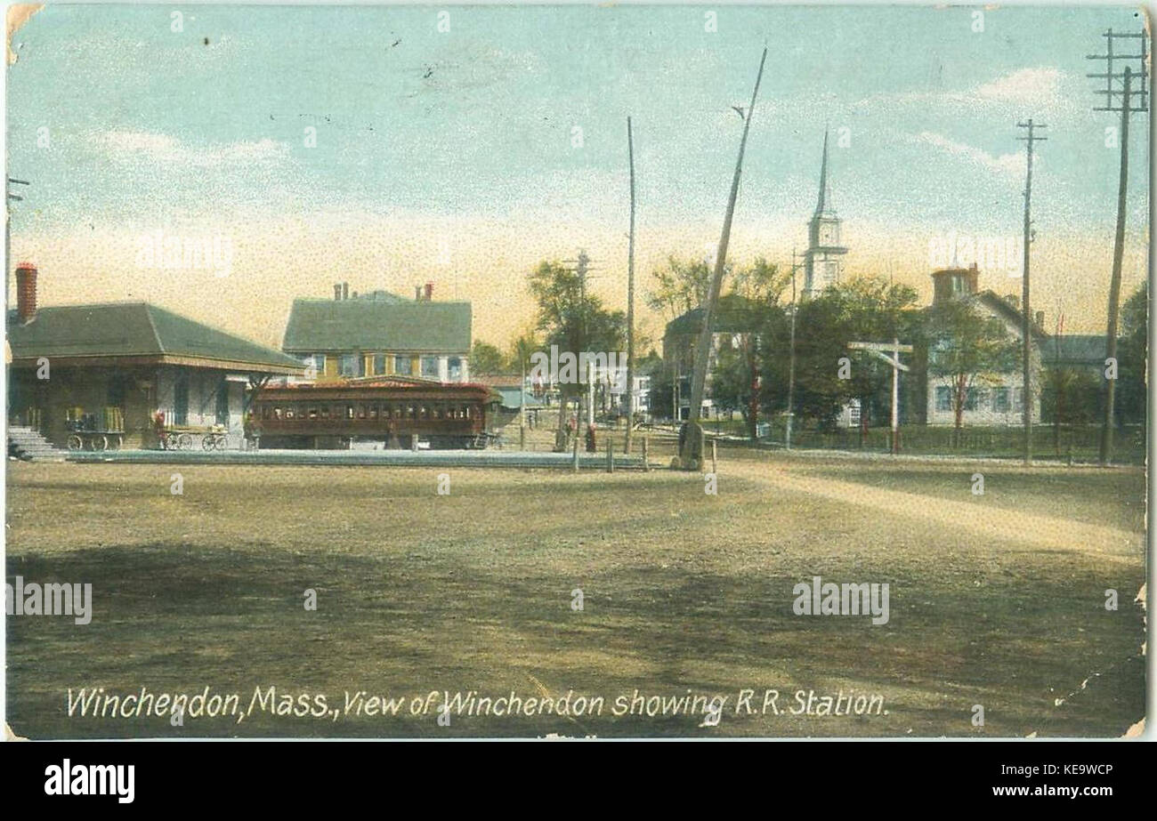 Winchendon station 1912 postcard Stock Photo Alamy