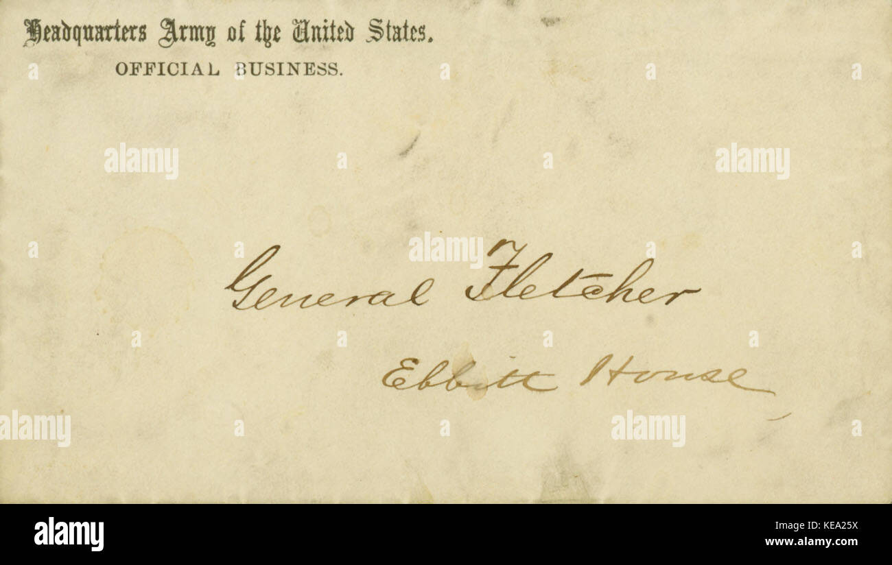 Written invitation of William T. Sherman to General Fletcher, ca. 1880 Stock Photo