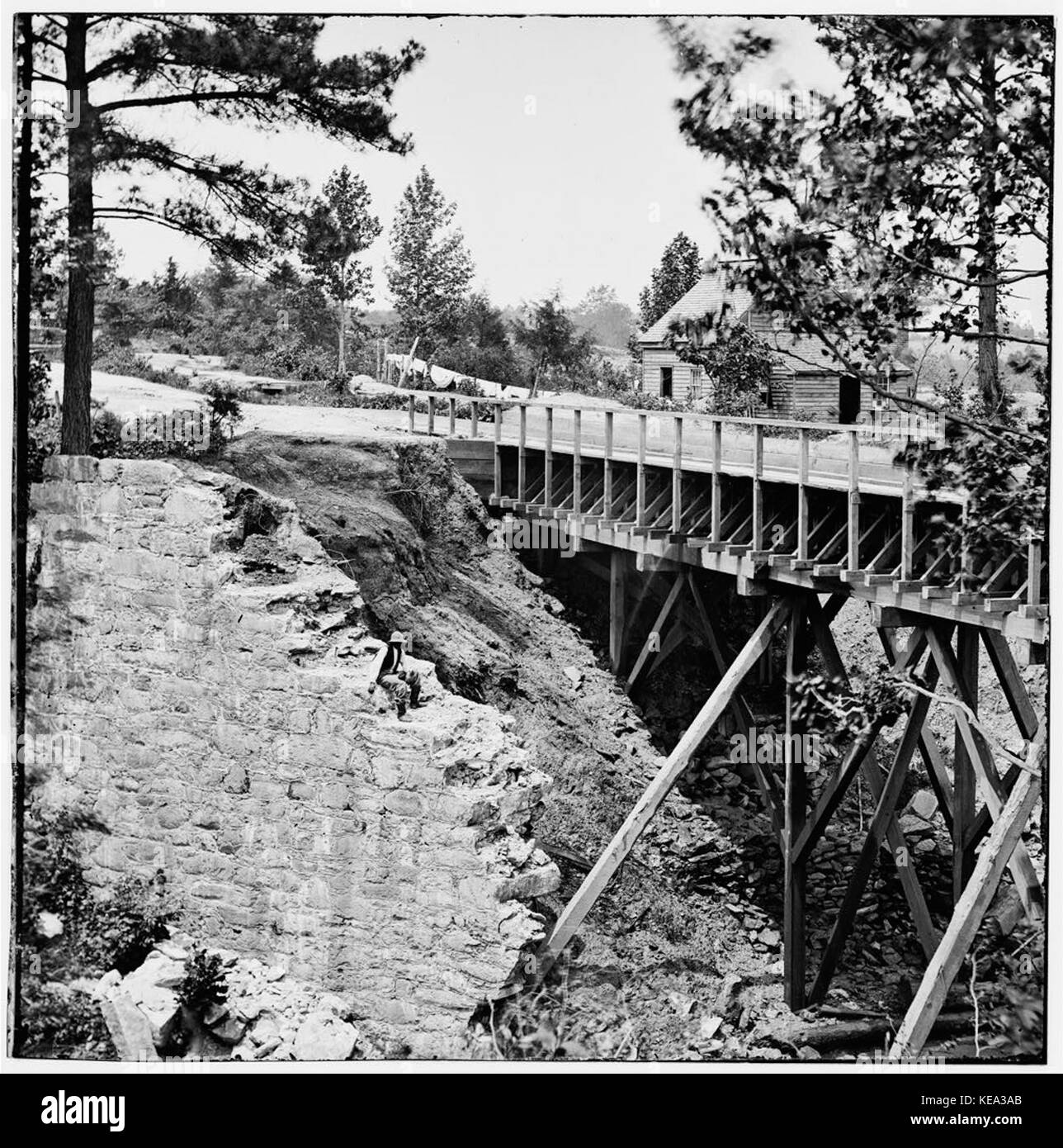 Wooden Replacement of Appomattox Canal Aqueduct Petersburg 1865 Stock Photo Alamy